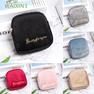 Waixin1 mujeres portátil auriculares USB caso bolsa secreta servilleta sanitaria bolsa sanitaria almohadilla de almacenamiento/Multicolor