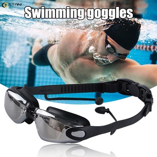 gafas de natación para adultos, antiniebla, protección uv, sin fugas, gafas de piscina con tapones para los oídos para hombres y mujeres