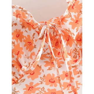 Vestido S-L color naranja Material poliéster nuevo vestido de mujer europea y americana en primavera