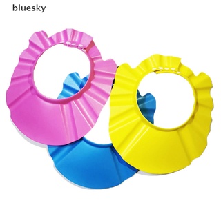 【sky】 Shampoo Cap Baby Bath Visor Hat Adjustable Shower Protect Eye Water-proof .