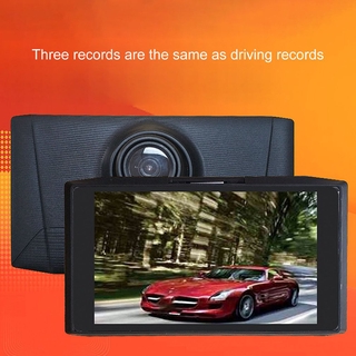 ¡en!Grabadora de conducción de coche oculta de tres registros grabadora de conducción HD 4 pulgadas tres lente DVR Dash cámara doble lente espejo de visión trasera