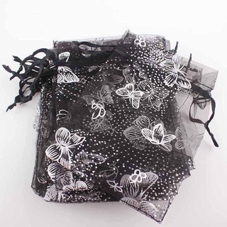 sokorai 7x9cm joyería diseño mariposa regalo favor embalaje bolsas bolsas de boda fiesta organza bolsas de caramelo bolsas 100pcs cordón/multicolor (3)