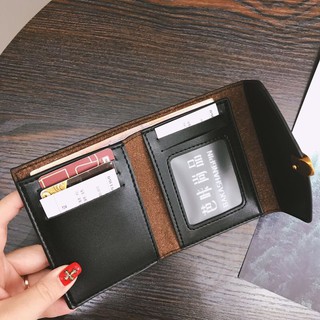 Nuevo estilo corto cartera femenina lindo mini mujer estudiante monedero tri-fold pequeña cartera multifunción tarjeta bolsa f (2)