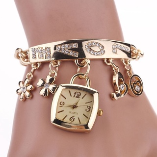 2020 nuevo reloj mujeres amor diamantes de imitación cadena oro plata cuadrado reloj niñas señora pulsera de cuarzo reloj de pulsera envío gota