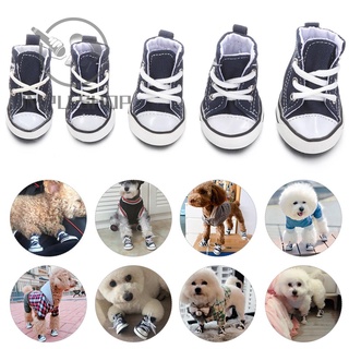 Simple moda zapatos de perro Denim lona calzado cachorro botas nuevas impermeable antideslizante lona Casual/Multicolor