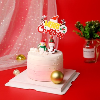 Feliz navidad decoración de tarta de Santa Claus pastel de navidad insertar decoración de fiesta suministros (2)