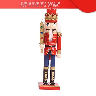 Brprettyia2 30cm adornos navideños Nutcracker Figuras De madera Figuras Soldado títere De juguete Para navidad fiesta temática al aire libre