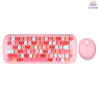 [L.S] Mofii CANDY Keyboard Mouse Combo inalámbrico 2.4G Color mezclado 84 teclas Mini teclado ratón conjunto con tapas circulares Punk rosa