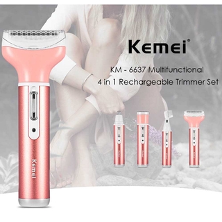 Kemei 4 en 1 afeitadora eléctrica nariz oreja ceja cuerpo Trimmer KM-6637