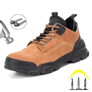 Botas de seguridad de trabajo a prueba de pinchazos zapatos de seguridad de los hombres botas de trabajo de los hombres al aire libre senderismo zapatos Indestructible de acero dedo del pie zapato H3sD