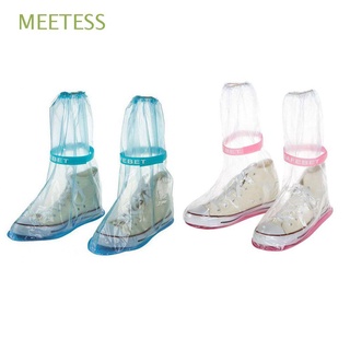meetess unisex botas de agua espesar lluvia galoshes botas de lluvia cubiertas de zapatos impermeables días lluviosos herramientas reutilizables antideslizantes overshoes/multicolor