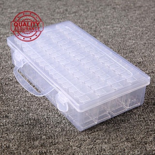 64 cuadrícula diamante pintura caja de almacenamiento transparente perlas de arroz plástico transparente DIY G2M0