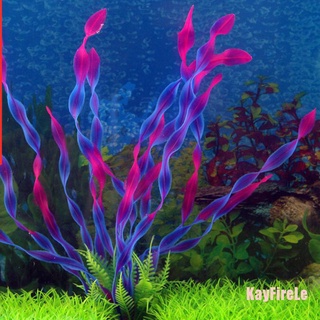 Kayfirele - hierba larga de plástico, decoración de acuario, agua, hierba, tanque de peces, decoración de 11 pulgadas