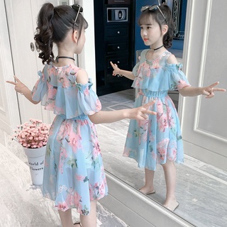 Girls Summer Dress2021Fashionable New Little Girl Summer Dress Children Chiffon Dress Super Fairy Princess Dress