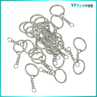 30 anillos de llavero divididos de Metal con cadena de 28 mm anillo de salto abierto DIY llavero