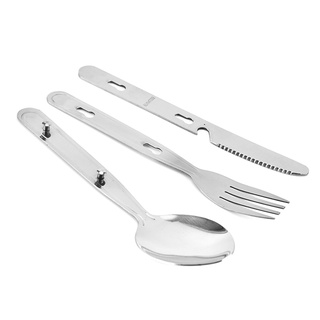 3 in1 Outdoor Camping Picnic Tableware Stainless Steel Folding Fork Spoon Multifunctional