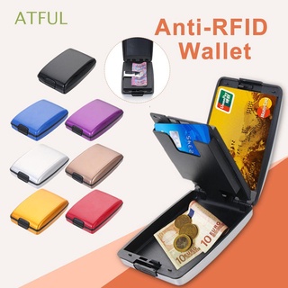 atful multi-función clip de dinero metal monedero rfid cartera titular de la tarjeta de crédito no escaner antirrobo caso de la tarjeta de visita/multicolor
