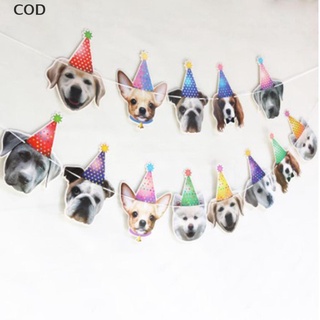 [cod] bandera de fiesta de mascotas banderas de perro/gato cara bandera mascota cumpleaños tema fiesta decoraciones caliente