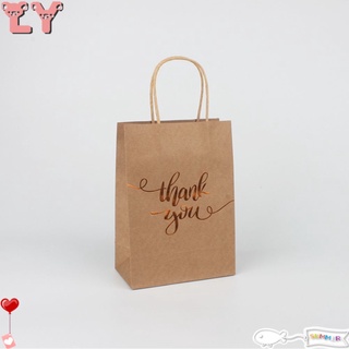 ly oro rosa gracias impresión fiesta de navidad bolsas de papel de papel bolsas de regalo marrón boda cumpleaños mango de papel