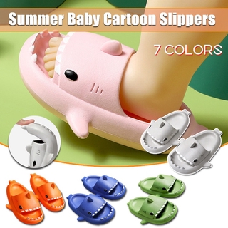 zapatillas de tiburón 3d hogar antideslizante de fondo suave zapatillas de bebé de impresión de dibujos animados lindo plano sandalias de playa para niñas y niños