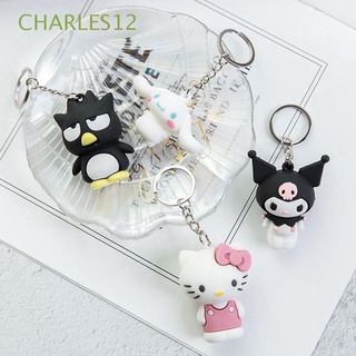 CHARLES12 Cute Kuromi Keychain Jewelry Cinnamoroll Keyring Keychain Pendant Figure Toy Bag Pendant My Melody Anime Character Kids Gift Creativity 3D Stereo Keychain (1)