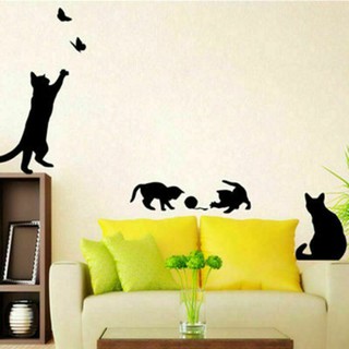 calcomanías de pared de arte de mariposa para gatos/calcomanías de vinilo extraíbles para hogar (2)