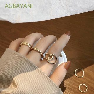 agbayani 5 unids/set anillo de dedo índice simple nudo abierto anillo giro hueco moda joyería geométrica retro ajustable cola anillo/multicolor