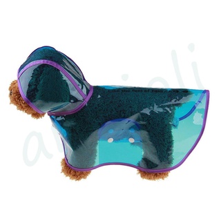 【anli】Pet Dog Transparent Rainproof Raincoat Pet Waterproof Hood Breathable Raincoat