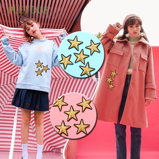PLETOUS 5/10Pcs DIY Craft Stars Patches Sew on Applique Iron-On Patch Apparel Sewing Fabric Embroidery Clothes Decoration Fabric Badge Stickers