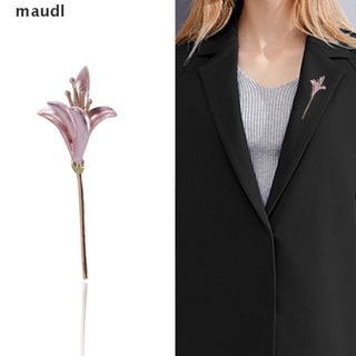 maudl - broches de flor de lirio esmaltado para mujer, color rosa, azul, flores, bodas, broches.