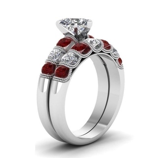 Anillo de pareja 316l anillo de titanio para hombre y anillo de bodas de circón microconjunto para mujer dos tamaños 6-13 (4)
