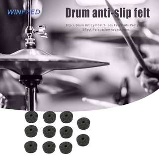 [ready Winfred]10 piezas de tambor Kit de platillos de fieltro almohadillas de tambor rebanadas de fieltro protección de percusión parte (3)