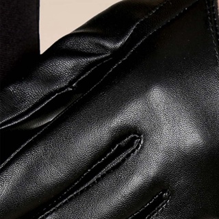 deschaine apretado media palma guantes de oro de las mujeres guantes de cinco dedos manopla de cuero sintético invierno astilla mujer negro mujer guantes de cuero/multicolor (8)
