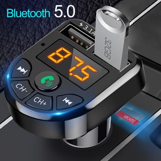 Transmisor Fm Veicular Bluetooth reproductor Mp3 manos libres Kit Adaptador Usb cargador De radio