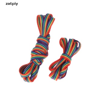 zatpiy 1 par de cordones coloridos arco iris gradiente plano cordones casual zapatos accesorios co
