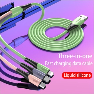 3 en 1 iphone cargador ipad super rápido cable de carga usb 5a iphone/micro usb/tipo c cable de carga oppo