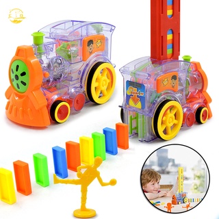 bmn automático dominó tren ladrillo conjunto creativos construcción y apilamiento juego de juguete para niños adultos