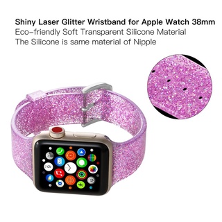 JCFS🔥Bens à vista🔥Correa de gelatina para Apple watch band 40mm 44mm iWatch 38mm 42mm Bling silicona watch pulsera Apple watch series 4 3 5 se 6