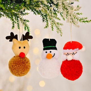 JUNE New Christmas Tree Pendant Santa Claus Xmas Drop Flannelette Ball Elk Snowman Scene Decoration Home Ornaments Hanging Doll