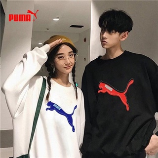 Puma Men's Embroidered Logo Training Sportswear Loose Casual Round Neck Couple Sweatshirt Pullover