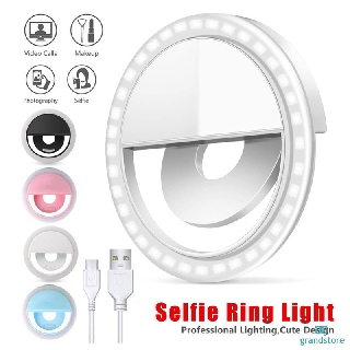 USB de carga Selfie anillo de luz LED lámpara de teléfono móvil lente LED Selfie lámpara anillo de luz para Iphone Samsung Xiaomi