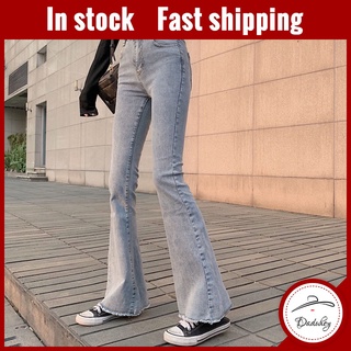 Daduhey Bootcut: Jeans anchos de pierna Jeans estiramiento recto Bootcut Jeans pantalones vaqueros de moda Denim sólido cintura alta Bootcut Jeans pantalones