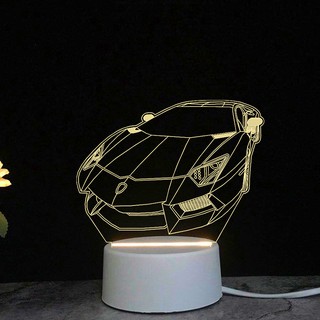 Creativo coche modelos 3D luz de noche USB LED lámpara de mesa acrílico luz de noche de los niños decoración del hogar luz de noche