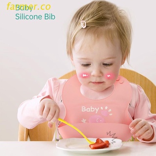 far2 bebé de dibujos animados impermeable baberos de grado alimenticio de silicona ajustable delantal de eructo recién nacido niños niñas alimentación saliva toalla