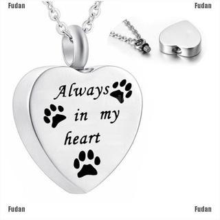 <Fudan> Heart Urn Necklace For Ashes - Pet Cremation Jewelry Keepsake Memorial Pendants
