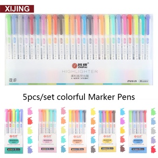 5 unids/set doble cabeza resaltador pluma Mildliner colores fluorescentes arte marcadores bolígrafos escuela oficina arte papelería suministros