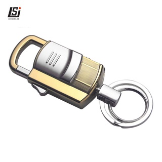 Encendedor de cigarrillos electrónico de Metal recargable USB para llave de coche/luz LED (4)