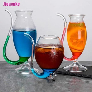 [Jioayuke] copa de whisky de vino resistente al calor copa de jugo de vino taza con tubo de beber paja