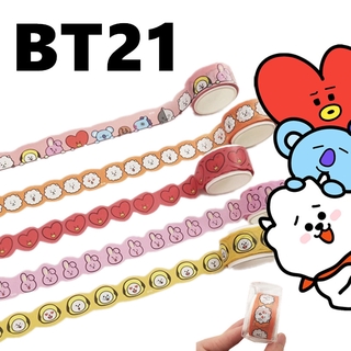 Bt21 BTS cinta de dibujos animados de papel enmascaramiento álbum de recortes pegatina DIY diario pegatinas