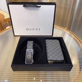 Caja de regalo set 2021 último Gucci de cuero puro "billetera + cinturón" original original, el mismo cinturón de alta gama en el mostrador. El cuerpo del cinturón adopta los últimos elementos del mostrador, el estilo original, el ambiente es brillante, 1
